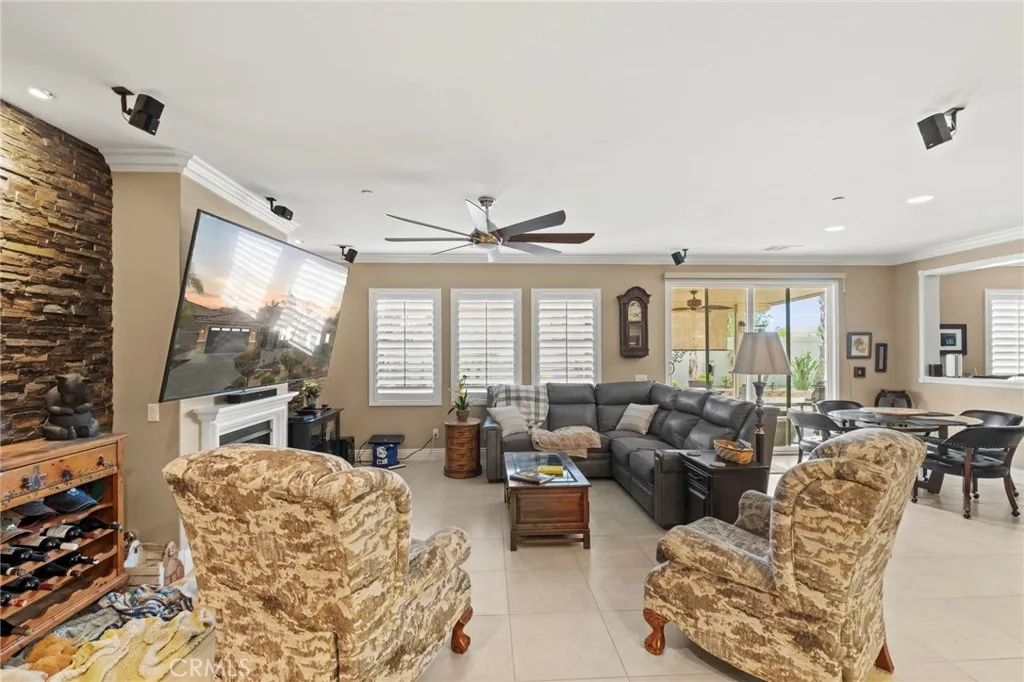 Large family room with attached dining area