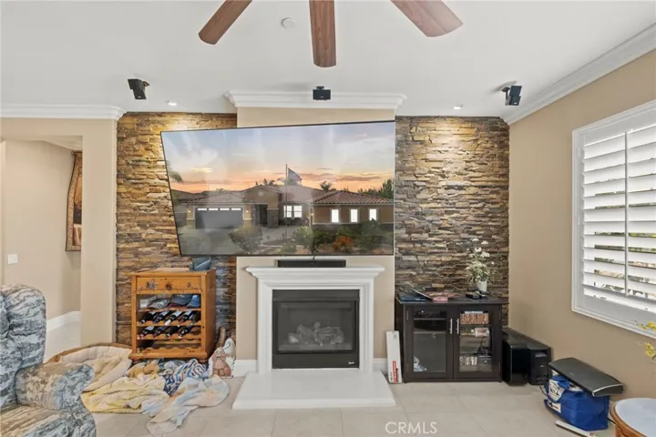 Feature wall with cozy fireplace