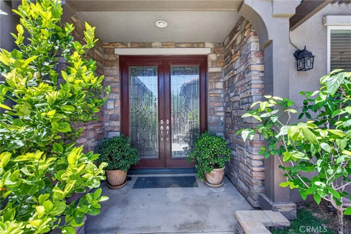 main entrance with custom doors
