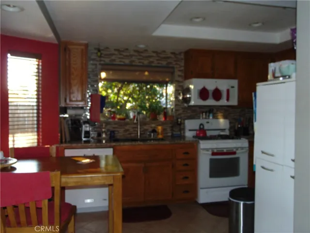 kitchen from, family room