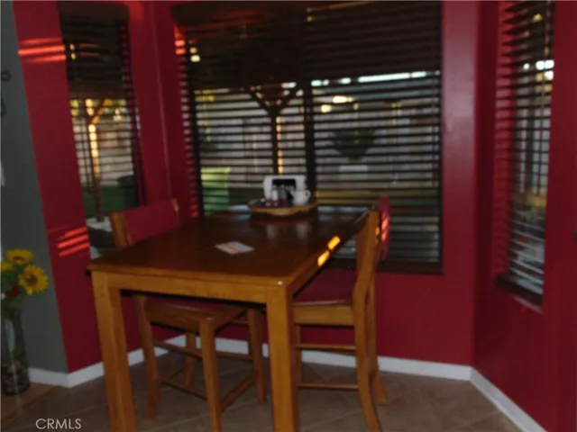 Kitchen nook area, dimmer lighting