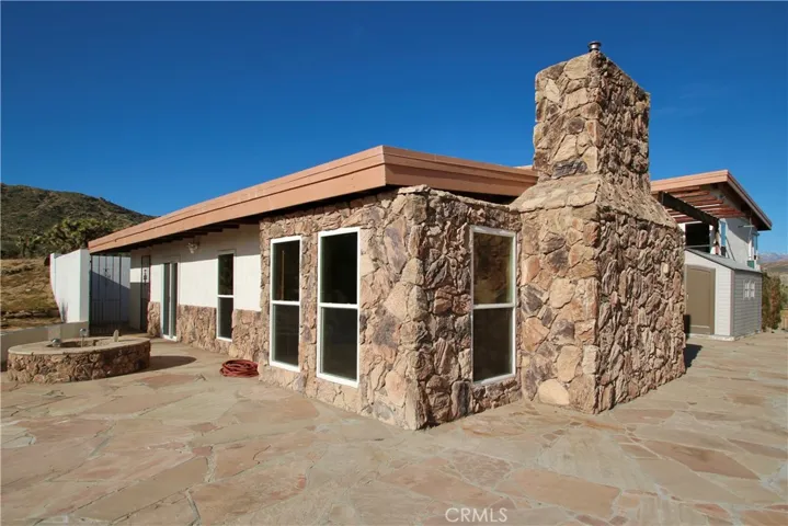 Side view of patio