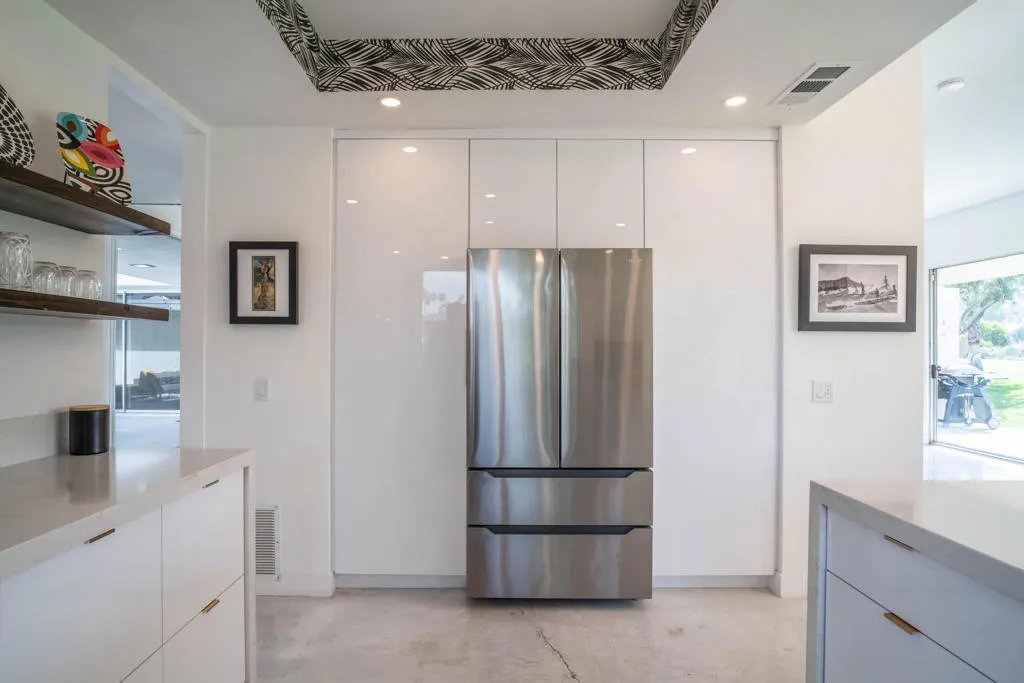 Sleek storage in kitchen