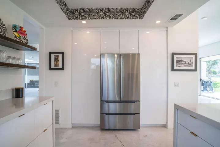 Sleek storage in kitchen