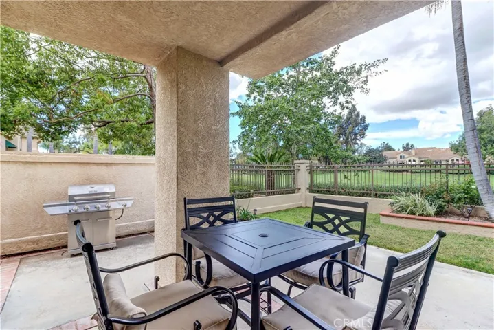 Very private covered patio.