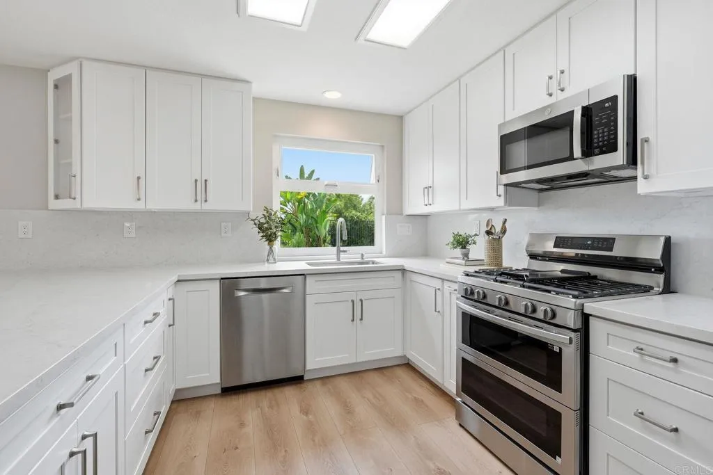 New upgraded kitchen with views from sink