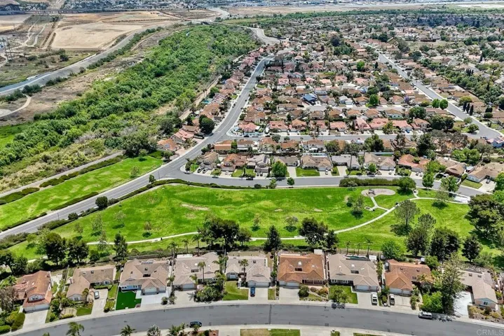 Aerial view of the neighborhood park and the San Luis Rey River Trail