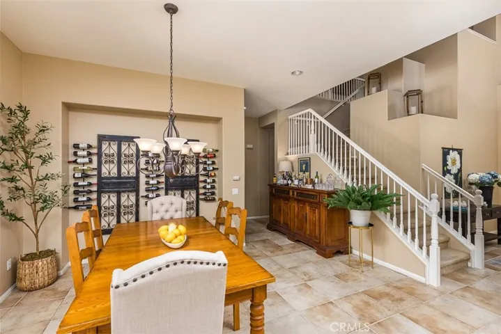 Dining Area with Wine Wall