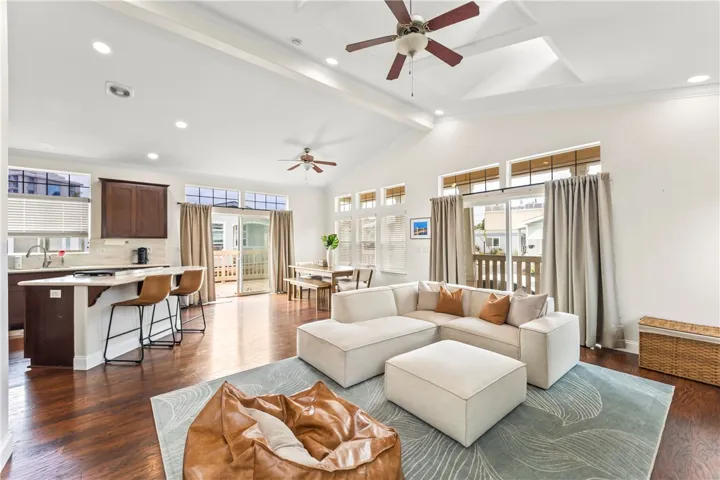 open concept floor plan creates an easy, airy flow makes the space feel larger and more inviting.