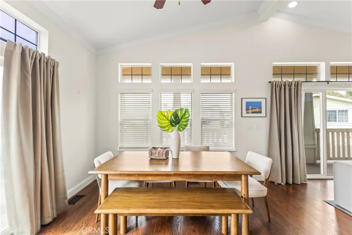 Dining area with direct access to the deck for morning coffee and easy entertaining