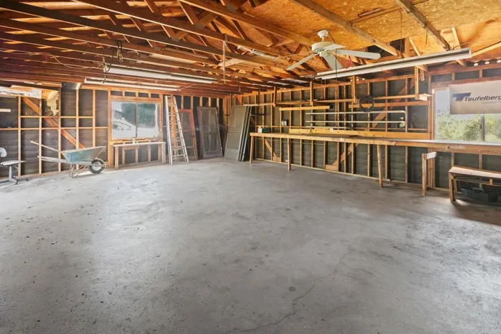 Interior view of garage