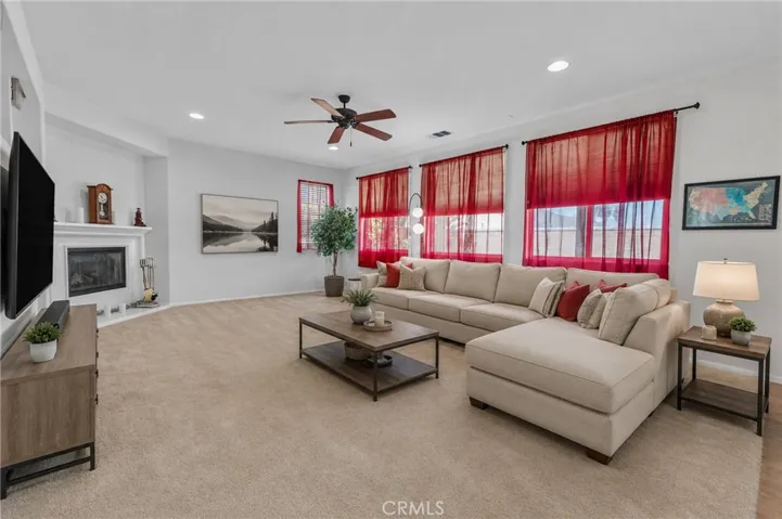 Family room virtually staged