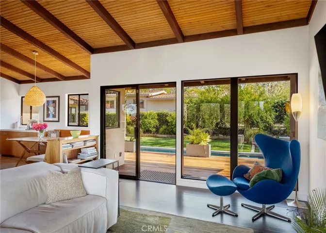Family room views to backyard pool area

