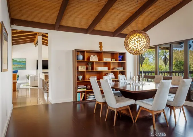 Dining room towards kitchen and family room
