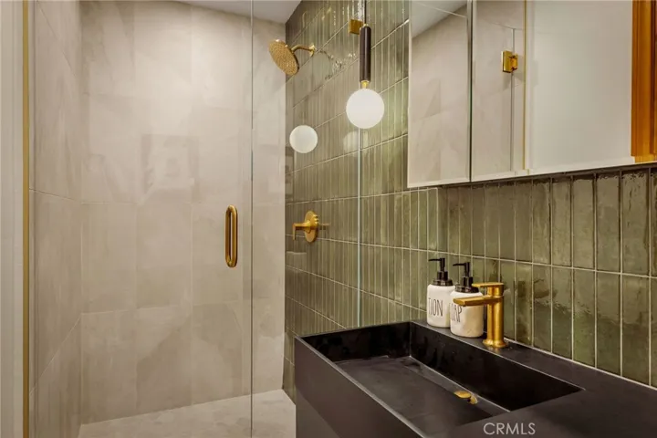 Downstairs hallway, shower