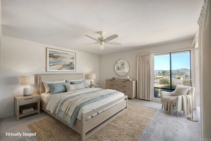 Virtually staged Primary bedroom~~