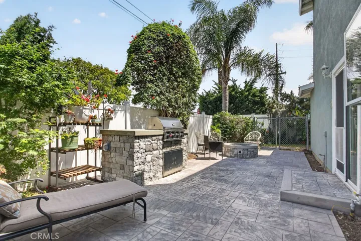 New patio with gas grill and firepit