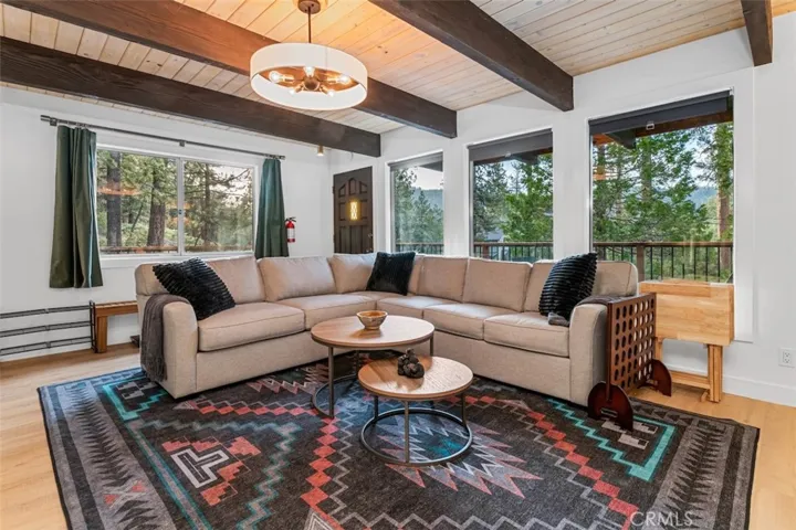 Complete remodel: Living Room, Queen Sleeper Sofa, comes with all furnishing, games and decor, tongue and grove ceiling, exposed beams