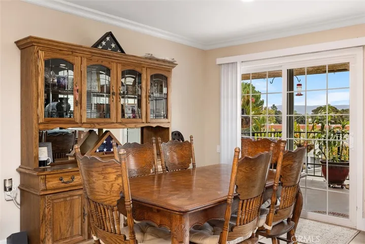 Dining room with slider to balcony