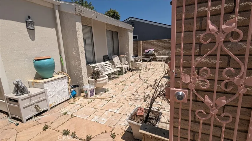 Front gated courtyard