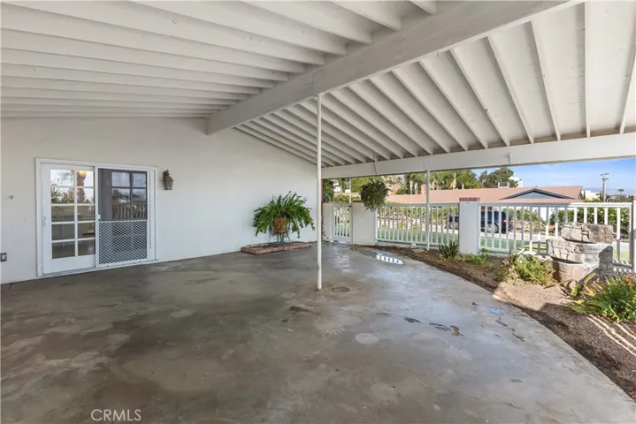 Side patio to dining area