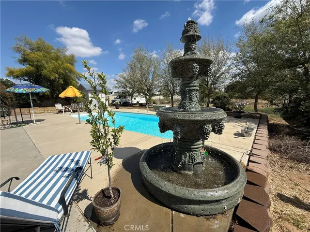 Fountain by pool
