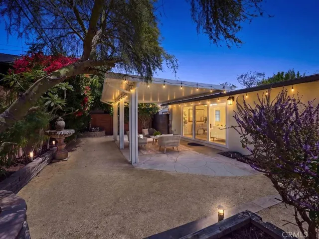 Peaceful Back Yard with fruit trees- Virtually Staged, sunset

