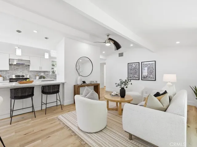 Living area open to Kitchen.