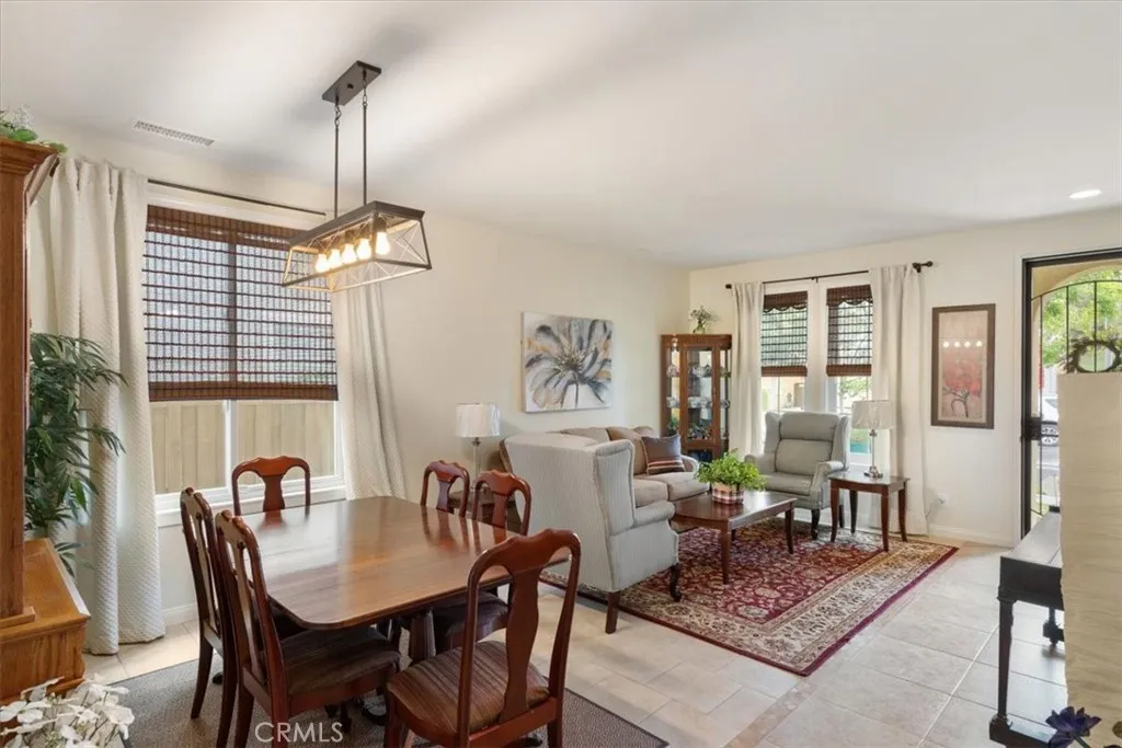 Eating area looking into family room