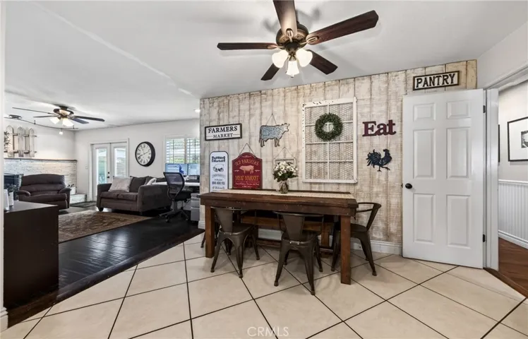 View of den and dining area from kitchen.