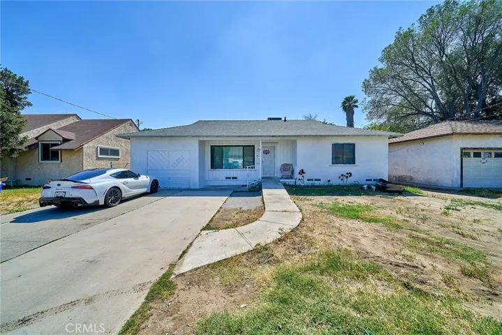 Front view with driveways.