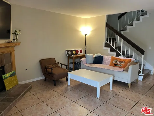 Living room with fireplace