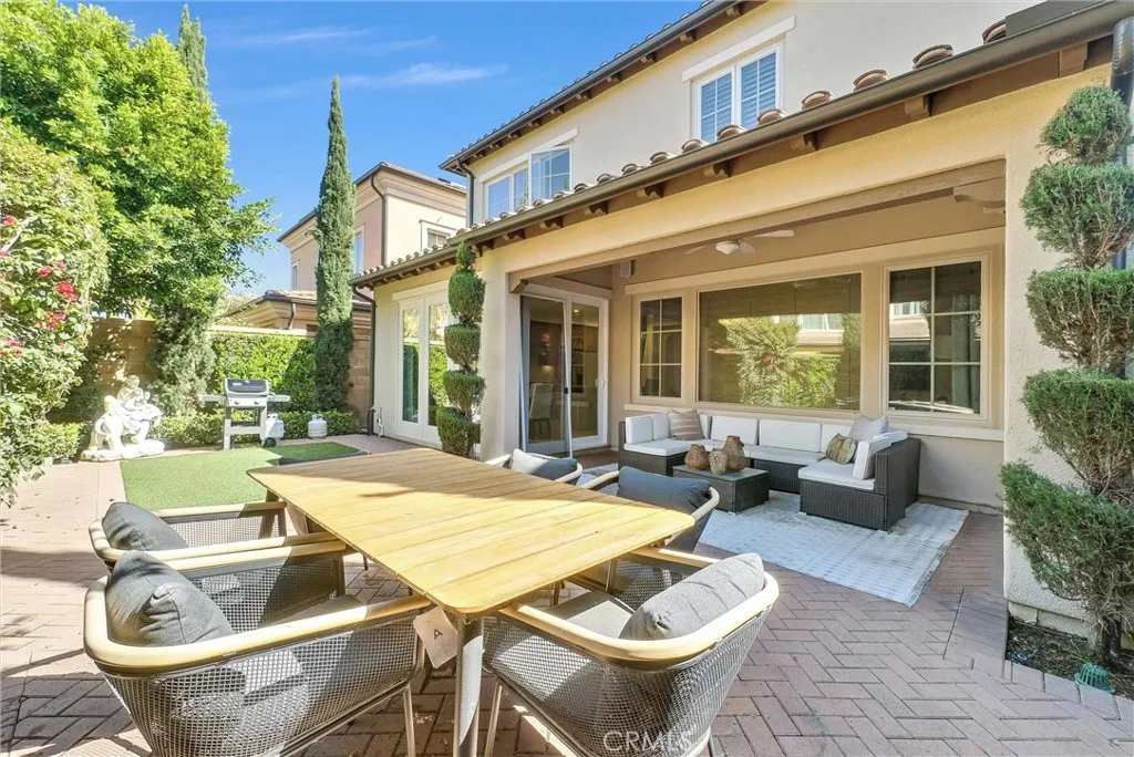 Brick flooring in backyard