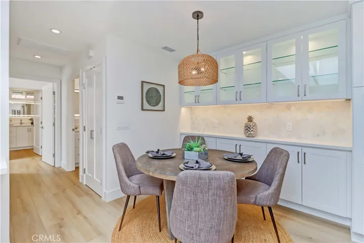 Dining Area's Lighted Cabinets & Counter Tops