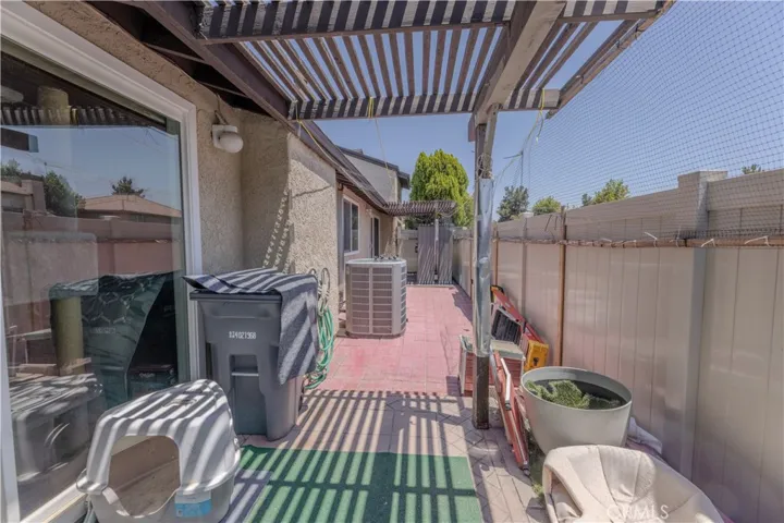 Private backyard with new vinyl fencing