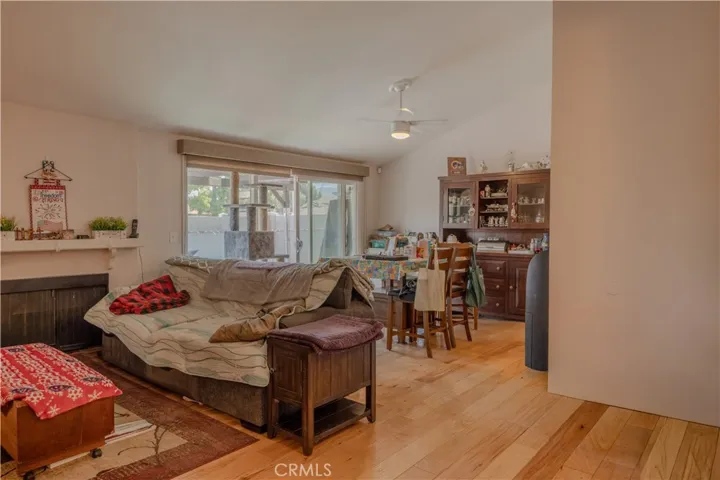 Formal dining area with oversized sliding door for lots of natural light