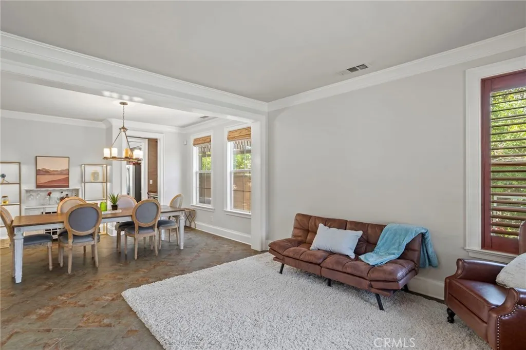 Seamless flow connects the living and dining spaces