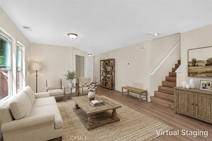living area virtually staged