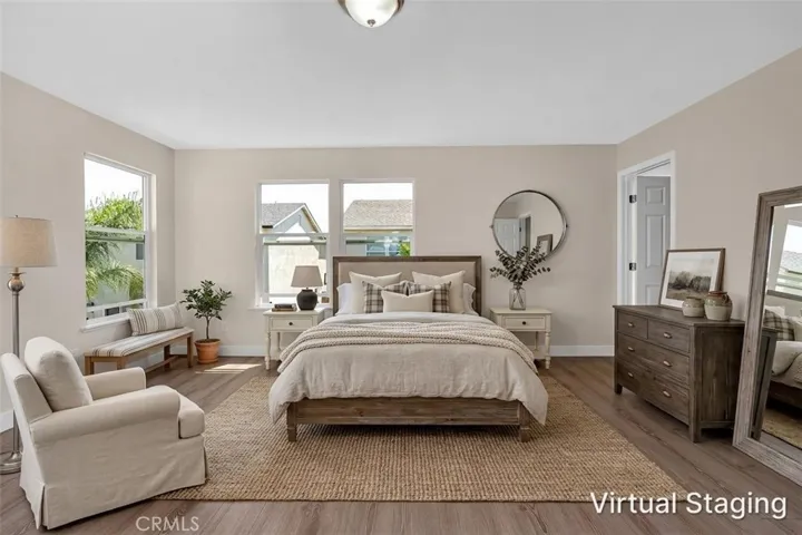 primary bedroom virtually staged