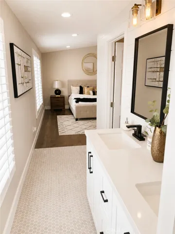 Master Bathroom Overlooking Master Bedroom