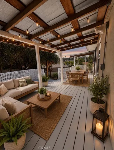virtually staged rear deck
