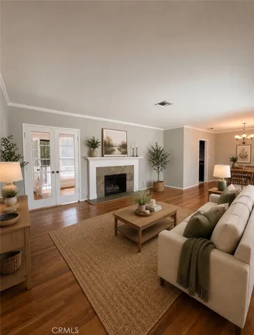 virtually staged living room