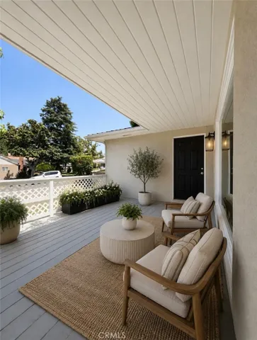 virtually staged front deck
