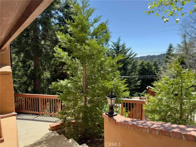 View from top of exterior stairs