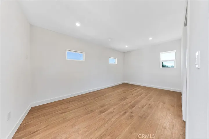 Bedroom within the converted garage.