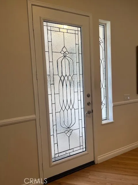 Beveled Leaded Glass Front Door and Side Panel