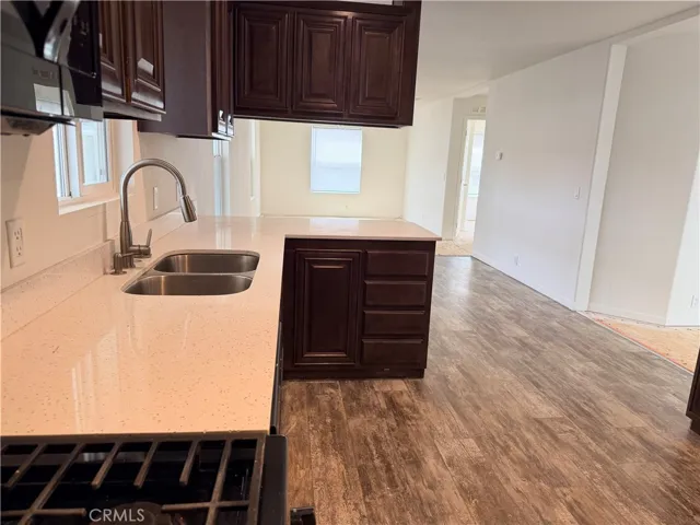 Looking from laundry room into kitchen