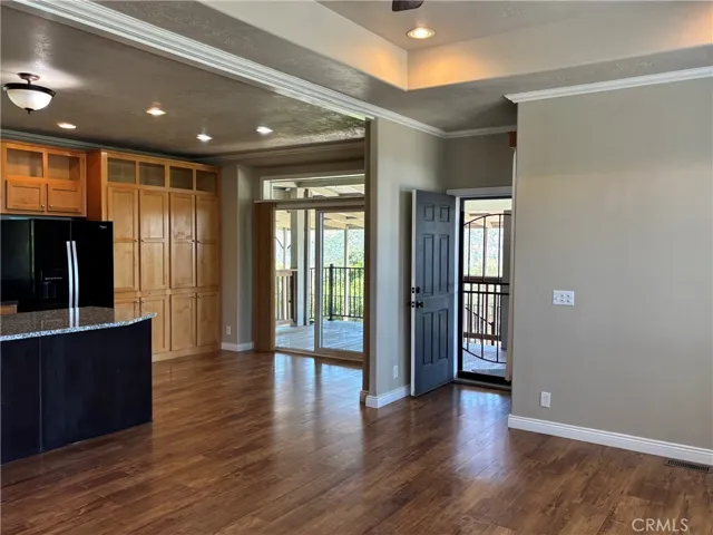 Living room and dining room
