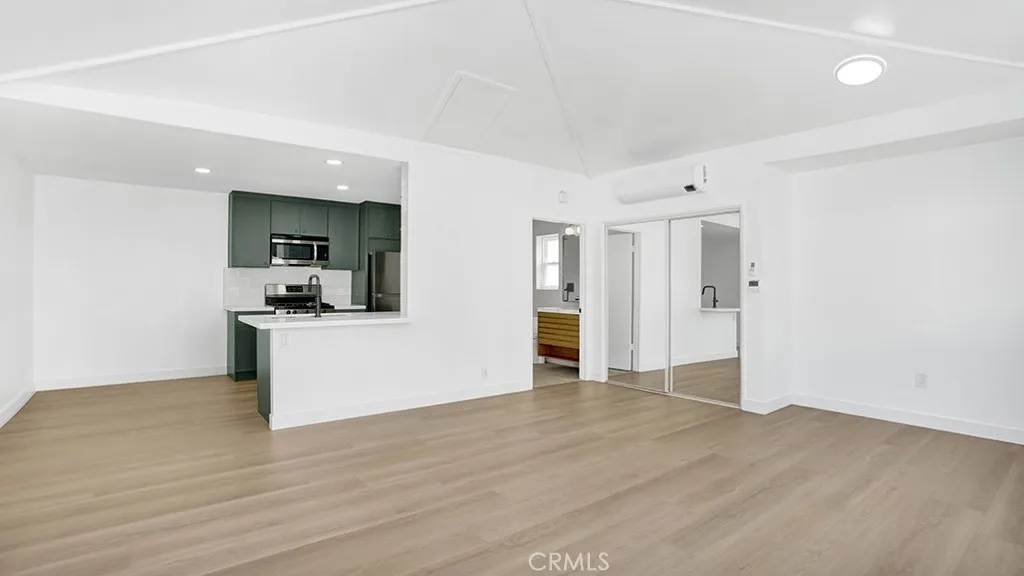 The studio with full kitchen, mini split for heating and A/C and a remodeled bath.