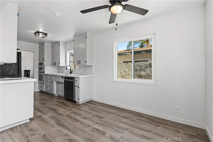 Dining area looking towards remodeled kitchen.